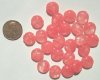 25 12x5mm Crystal & Cotton Candy Pink Rounded Flat Disks